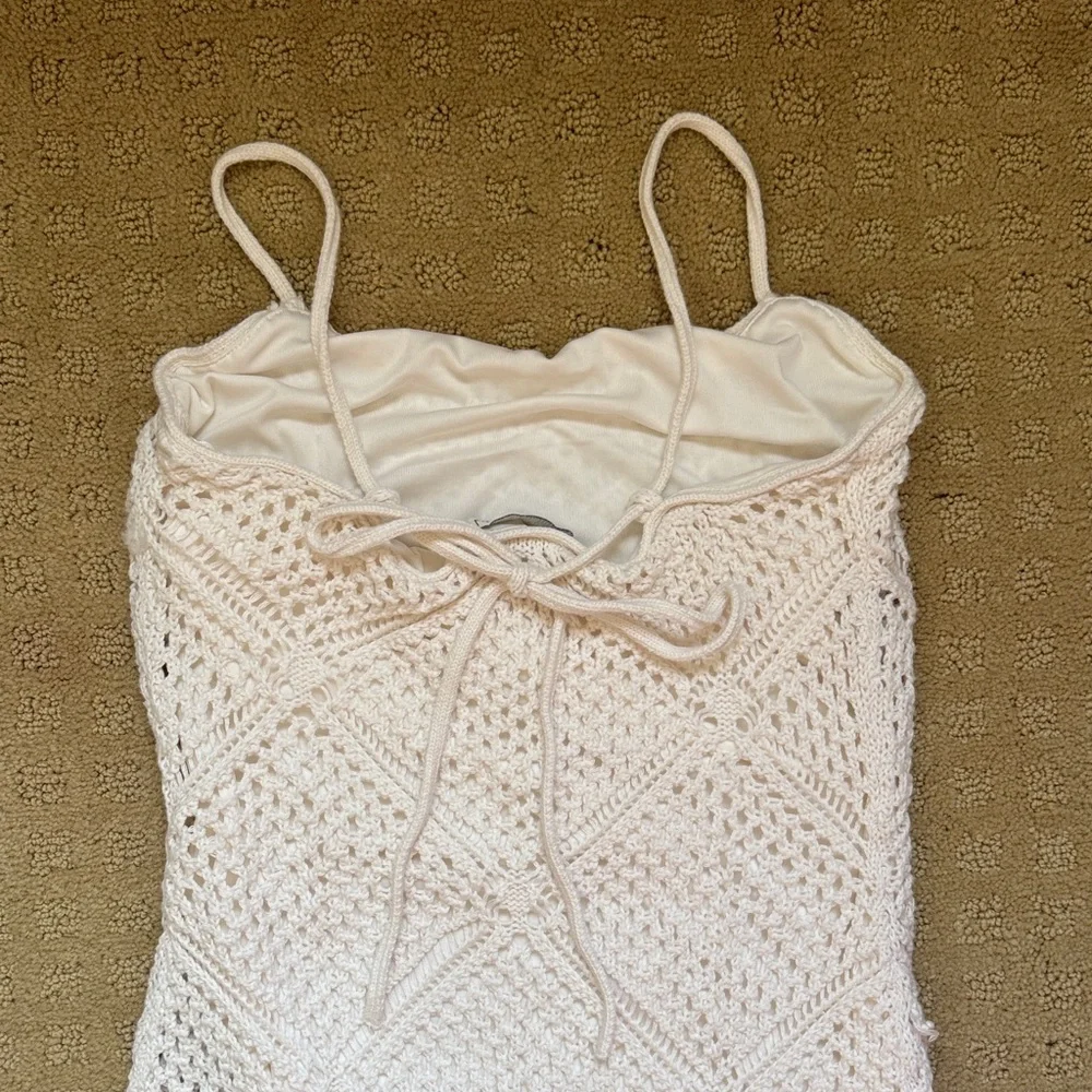 Abercrombie & Fitch Lined Crochet Fringe Mini Dress - Picture 9 of 12
